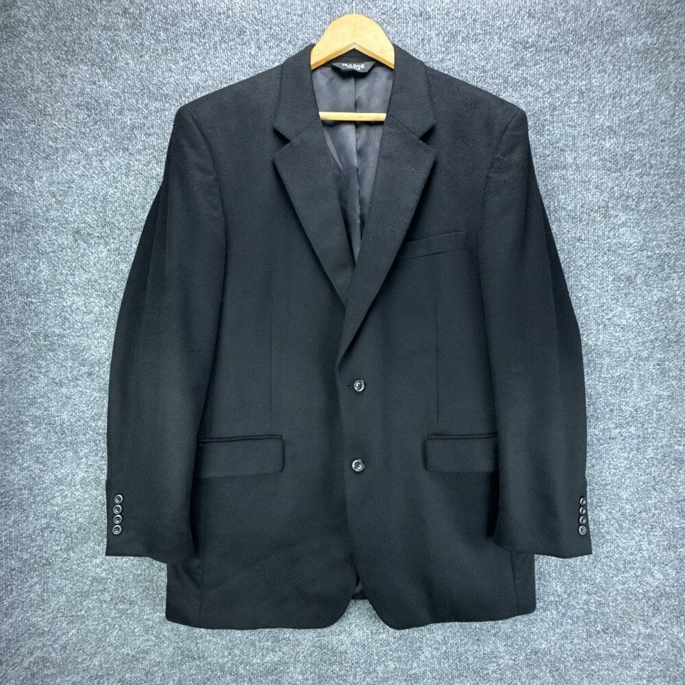 Jos A Bank Sport Coat Jacket Mens 44L Black‎ 100% Cashmere Blazer 2 Button